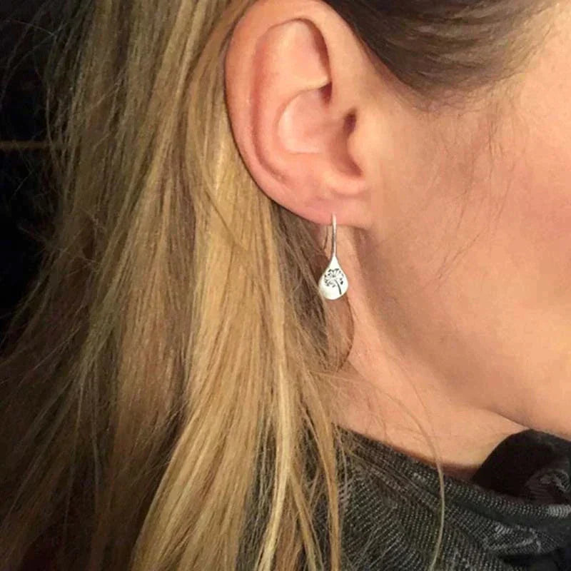 925 Silver Dandelion Leaf Earrings