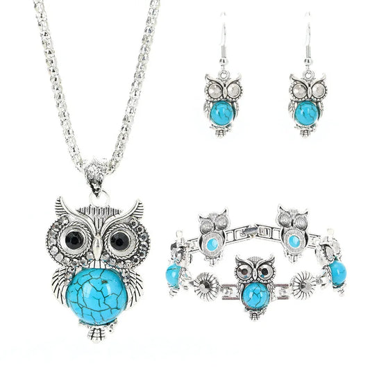 Turquoise Owl Wisdom Jewelry Box