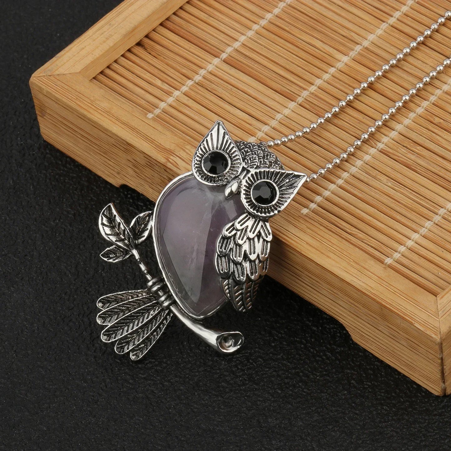 Owl Wisdom Crystal Pendant Necklace