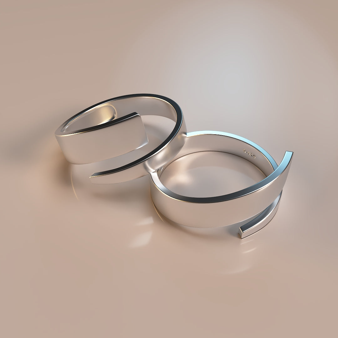 Simple adjustable 925 silver ring