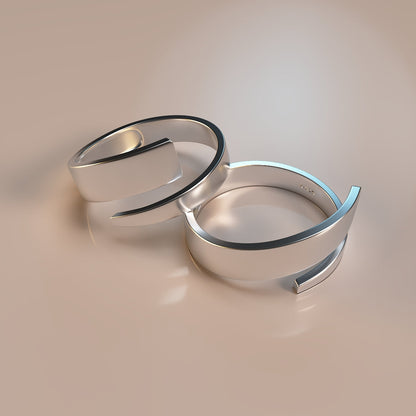 Simple adjustable 925 silver ring