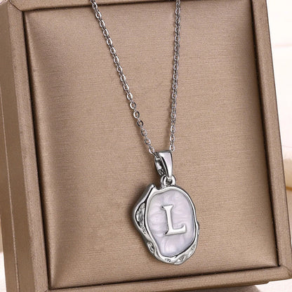 18-carat gold-plated ocean necklace with seabed initials