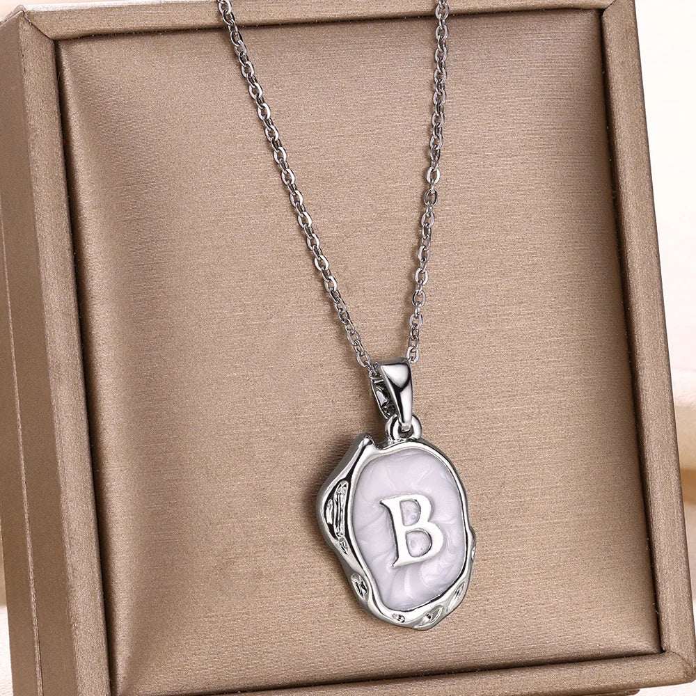 18-carat gold-plated ocean necklace with seabed initials
