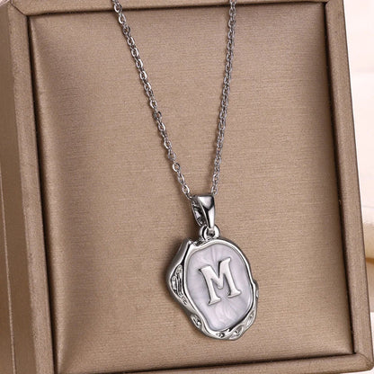 18-carat gold-plated ocean necklace with seabed initials