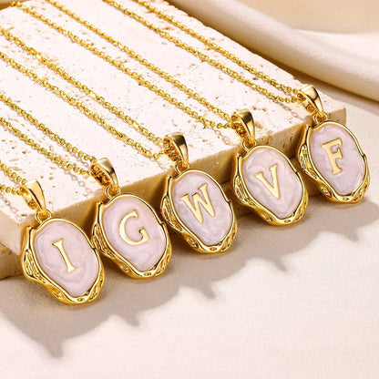 18-carat gold-plated ocean necklace with seabed initials