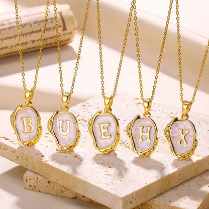 18-carat gold-plated ocean necklace with seabed initials
