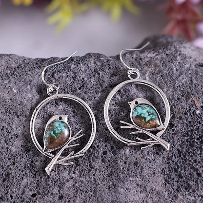 Vintage Bird on Branch Earrings – Symbol of Freedom and Serenity