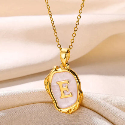 18-carat gold-plated ocean necklace with seabed initials