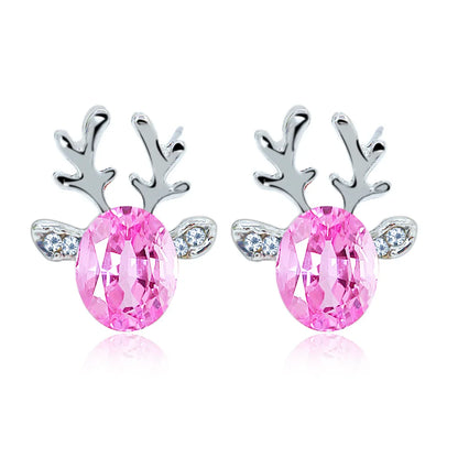 Crystal Reindeer Holiday Earrings