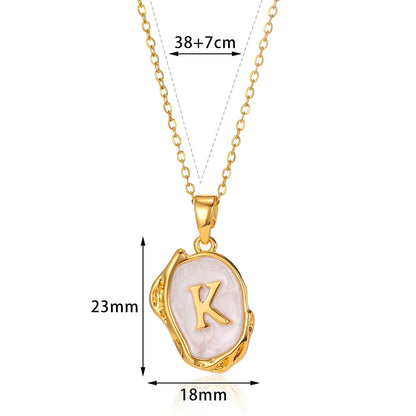 18-carat gold-plated ocean necklace with seabed initials