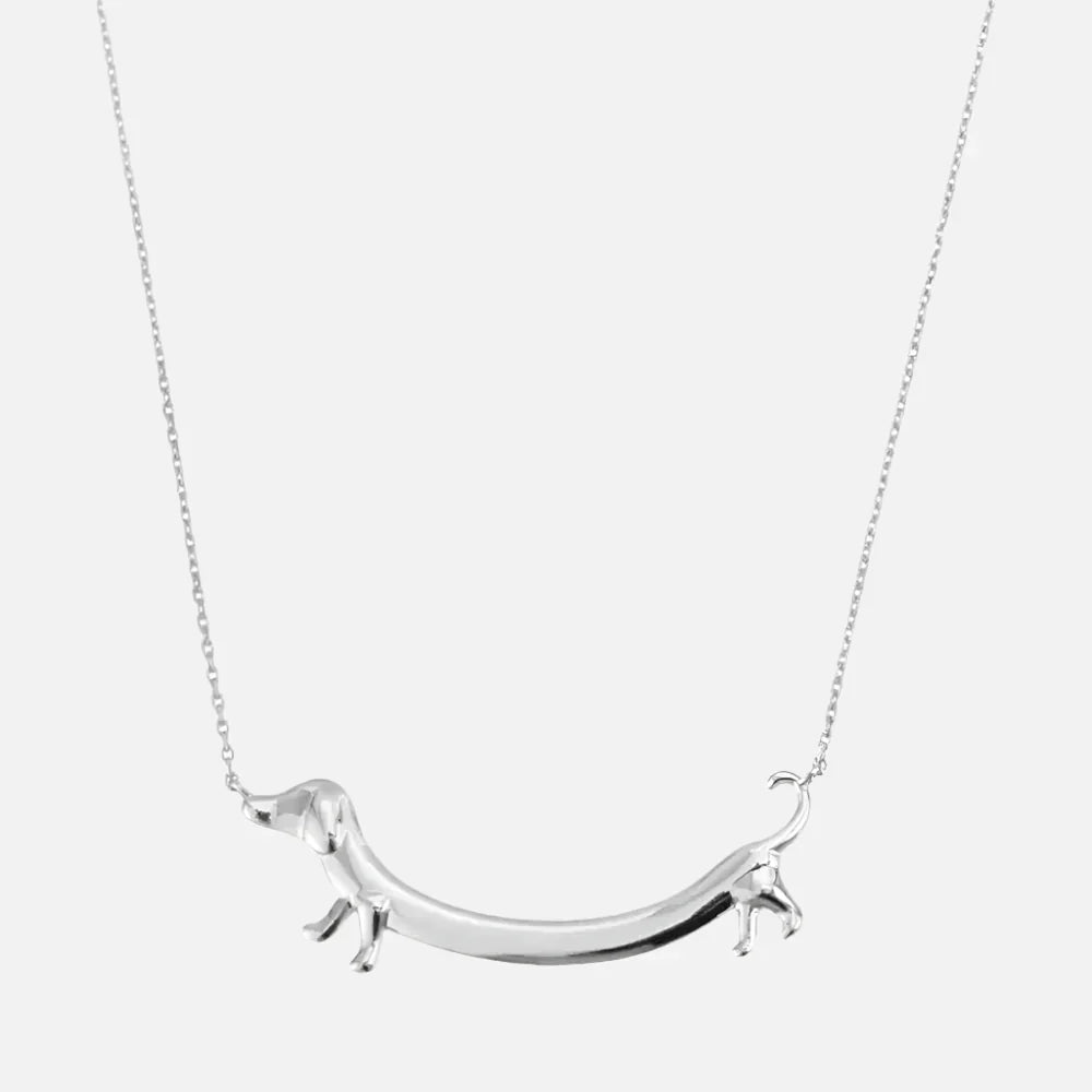 Gold Tone Dachshund Necklace