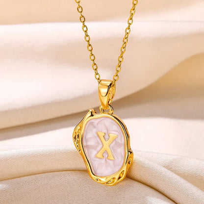 18-carat gold-plated ocean necklace with seabed initials