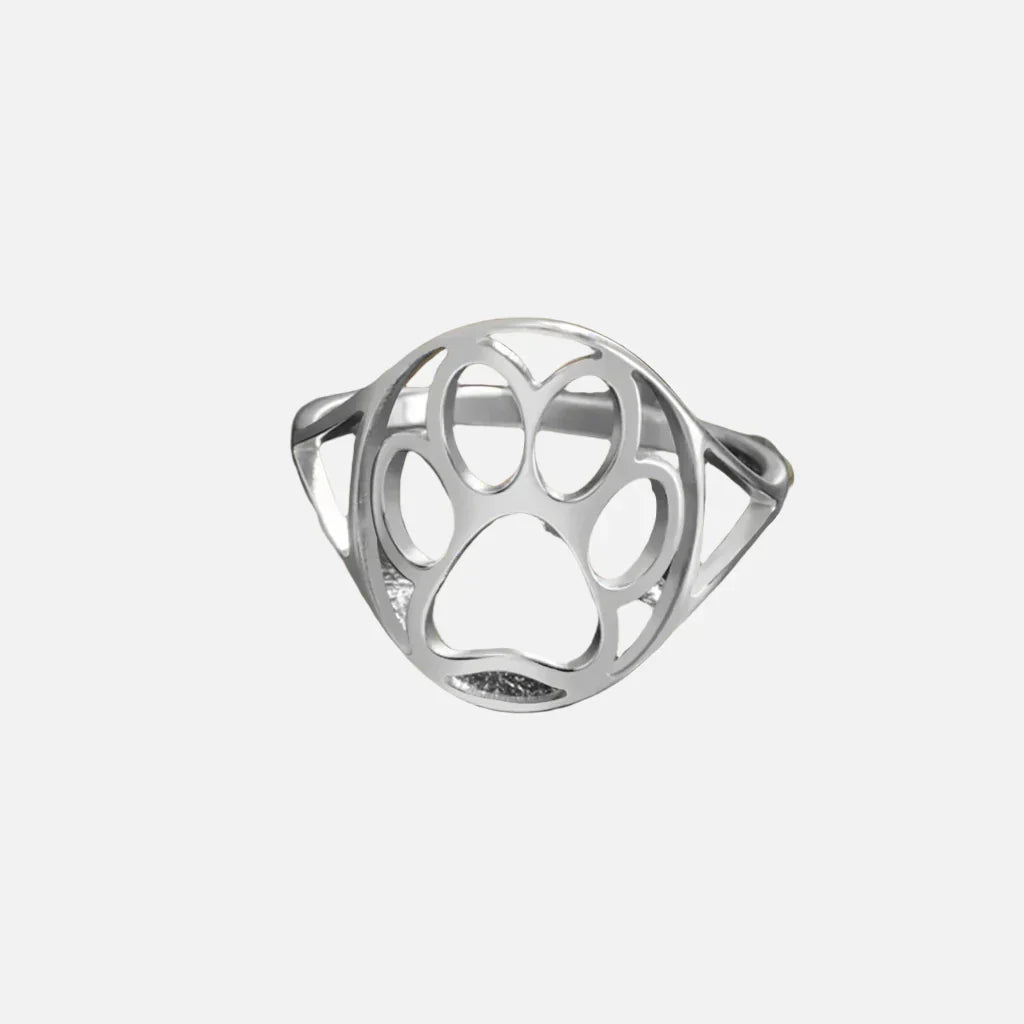 Open Stainless Steel Paw Ring – Lightweight and Stylish