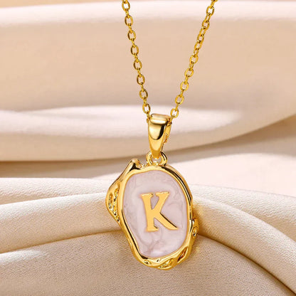 18-carat gold-plated ocean necklace with seabed initials