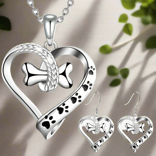 2-Piece Jewelry Box with Paw, Heart and Bone Charms