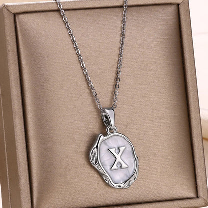 18-carat gold-plated ocean necklace with seabed initials