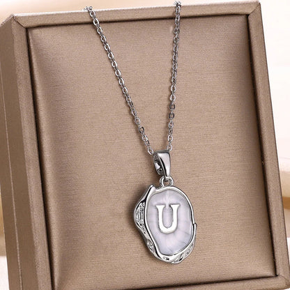 18-carat gold-plated ocean necklace with seabed initials