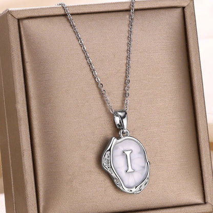 18-carat gold-plated ocean necklace with seabed initials