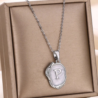 18-carat gold-plated ocean necklace with seabed initials