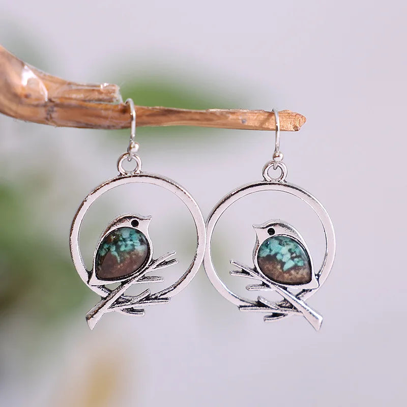 Vintage Bird on Branch Earrings – Symbol of Freedom and Serenity