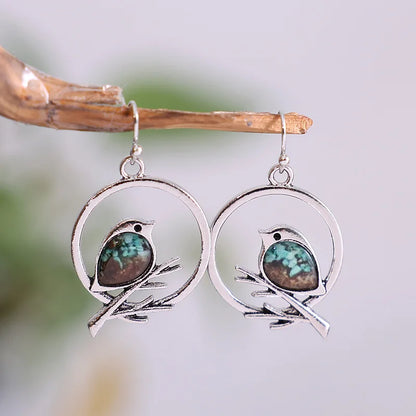 Vintage Bird on Branch Earrings – Symbol of Freedom and Serenity