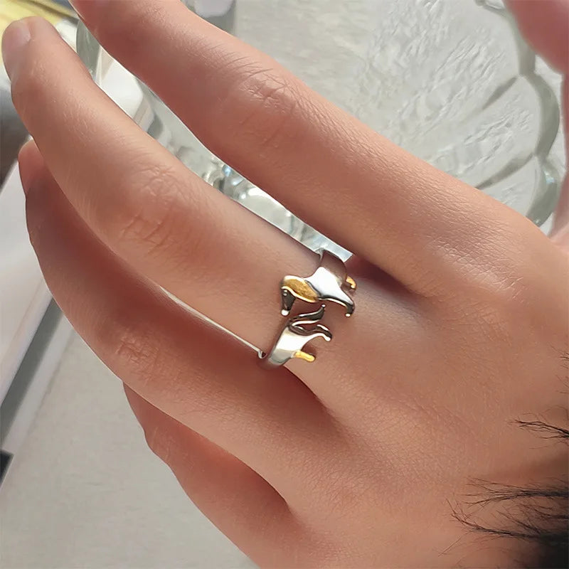 Dachshund 925 Sterling Silver Ring – Adjustable Size