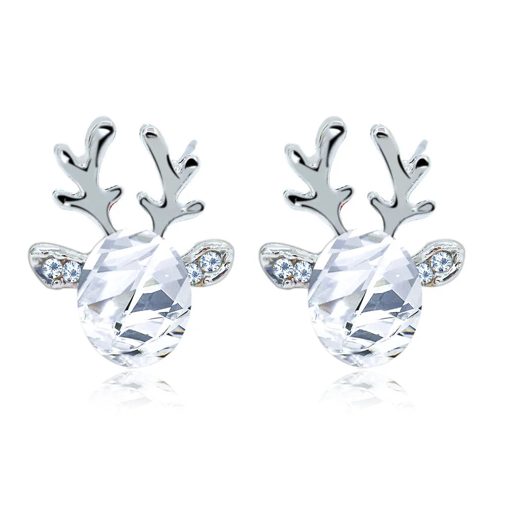 Crystal Reindeer Holiday Earrings