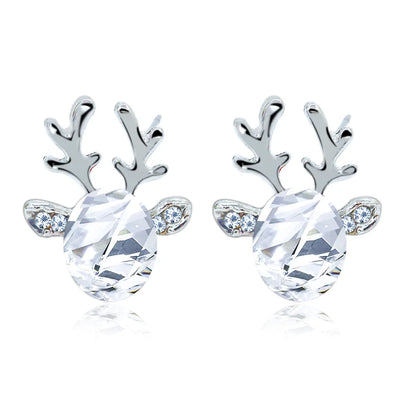 Crystal Reindeer Holiday Earrings