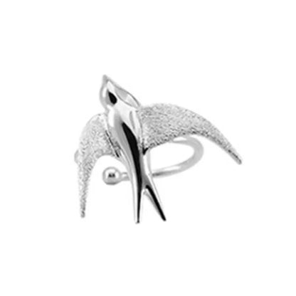 Magnificent Swallow Clip Earrings Silver