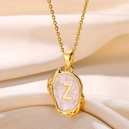 18-carat gold-plated ocean necklace with seabed initials