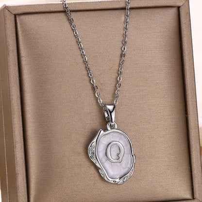 18-carat gold-plated ocean necklace with seabed initials