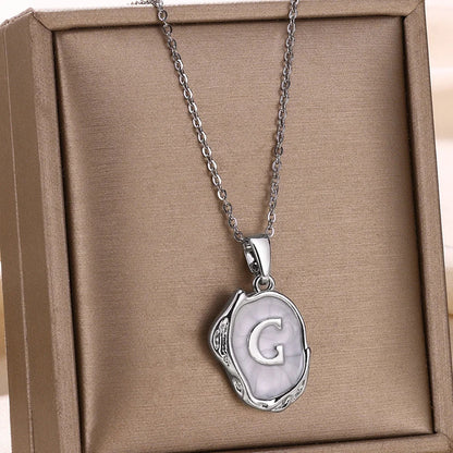 18-carat gold-plated ocean necklace with seabed initials