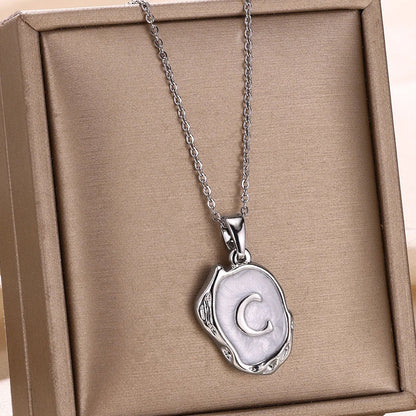 18-carat gold-plated ocean necklace with seabed initials