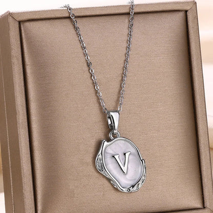 18-carat gold-plated ocean necklace with seabed initials