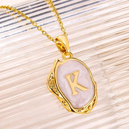 18-carat gold-plated ocean necklace with seabed initials