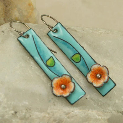 Enamel Flower Earrings