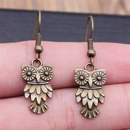 Vintage Boho Owl Tomettes Earrings