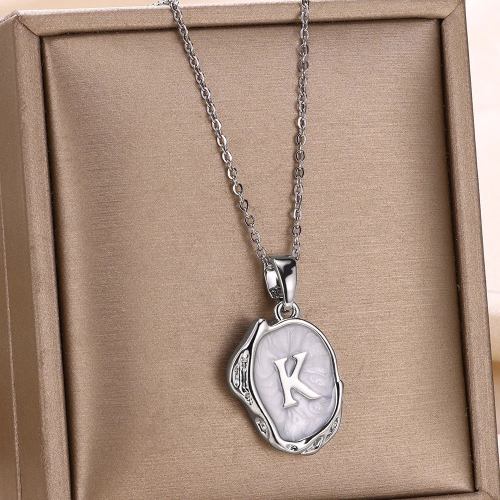 18-carat gold-plated ocean necklace with seabed initials