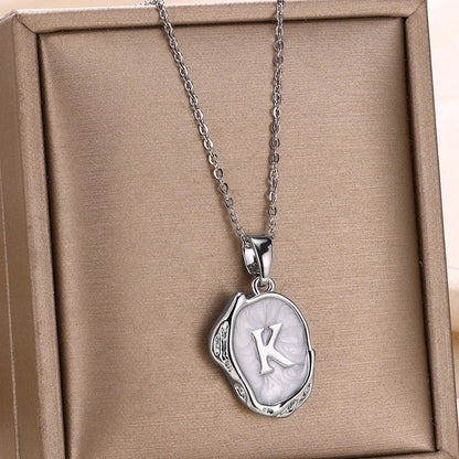 18-carat gold-plated ocean necklace with seabed initials