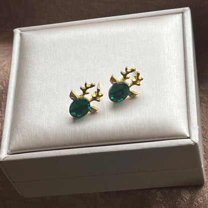 Crystal Reindeer Holiday Earrings