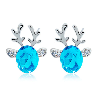 Crystal Reindeer Holiday Earrings