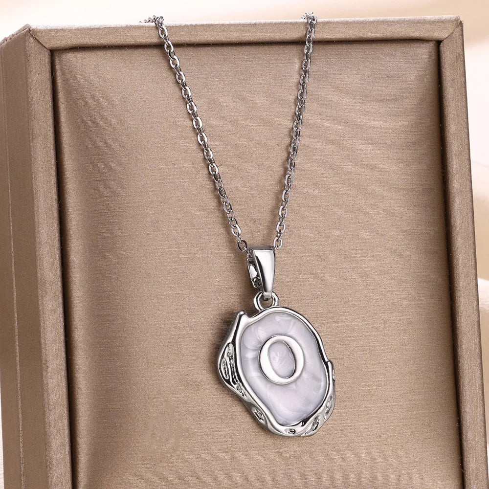 18-carat gold-plated ocean necklace with seabed initials