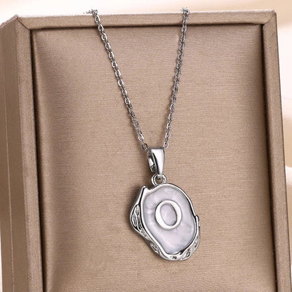 18-carat gold-plated ocean necklace with seabed initials