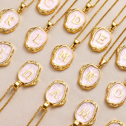 18-carat gold-plated ocean necklace with seabed initials