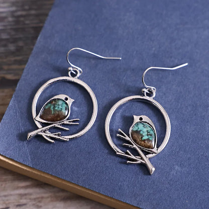 Vintage Bird on Branch Earrings – Symbol of Freedom and Serenity