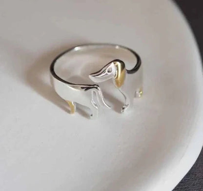Dachshund 925 Sterling Silver Ring – Adjustable Size