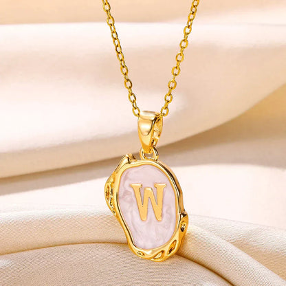 18-carat gold-plated ocean necklace with seabed initials