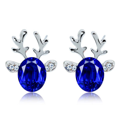Crystal Reindeer Holiday Earrings