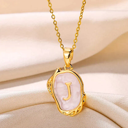 18-carat gold-plated ocean necklace with seabed initials