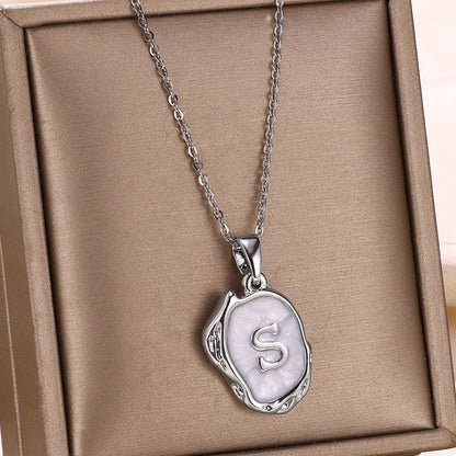 18-carat gold-plated ocean necklace with seabed initials